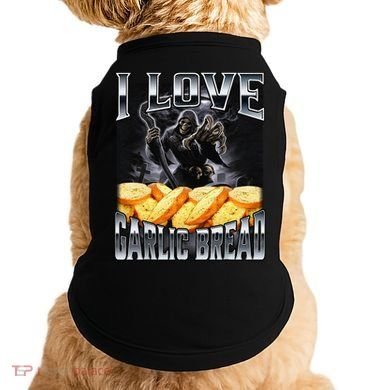 Funny Cringe Skeleton Meme I Love Garlic Bread Doggie Tank