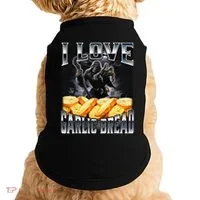 Funny Cringe Skeleton Meme I Love Garlic Bread Doggie Tank thumb 0