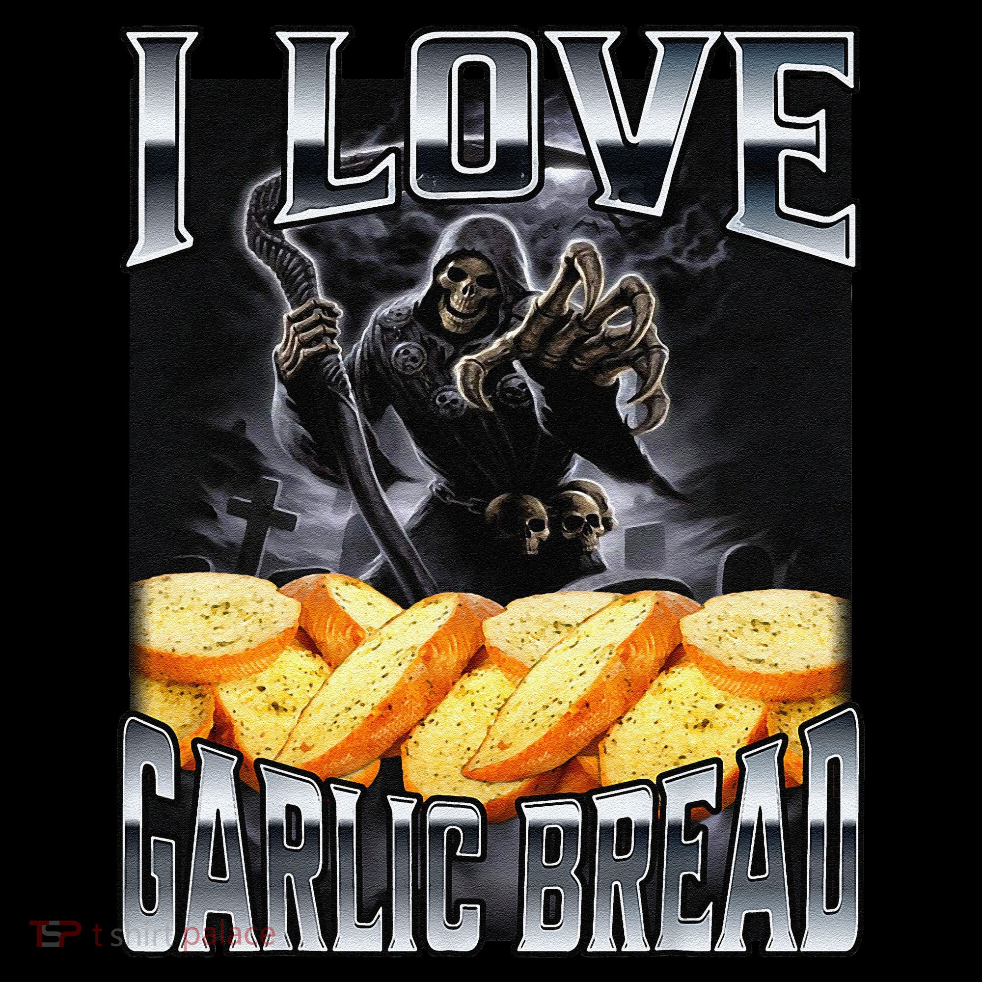 Funny Cringe Skeleton Meme I Love Garlic Bread Doggie Tank