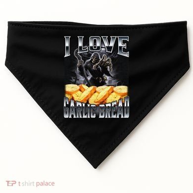 Funny Cringe Skeleton Meme I Love Garlic Bread USA-Made Doggie Bandana