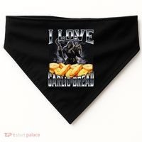 Funny Cringe Skeleton Meme I Love Garlic Bread USA-Made Doggie Bandana thumb 0