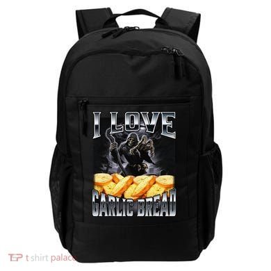 Funny Cringe Skeleton Meme I Love Garlic Bread Backpack