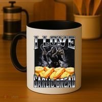 Funny Cringe Skeleton Meme I Love Garlic Bread Coffee Mug thumb 4