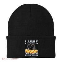 Funny Cringe Skeleton Meme I Love Garlic Bread Beanie thumb 0