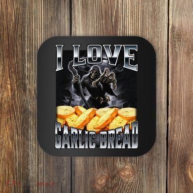 Funny Cringe Skeleton Meme I Love Garlic Bread Coaster