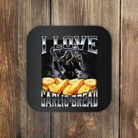 Funny Cringe Skeleton Meme I Love Garlic Bread Coaster thumb 0