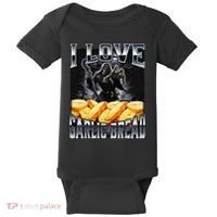 Funny Cringe Skeleton Meme I Love Garlic Bread Baby Bodysuit thumb 0