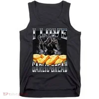Funny Cringe Skeleton Meme I Love Garlic Bread Tank Top thumb 0