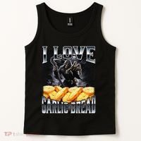 Funny Cringe Skeleton Meme I Love Garlic Bread Tank Top thumb 2