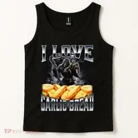 Funny Cringe Skeleton Meme I Love Garlic Bread Tank Top thumb 2