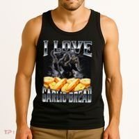 Funny Cringe Skeleton Meme I Love Garlic Bread Tank Top thumb 3