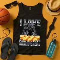 Funny Cringe Skeleton Meme I Love Garlic Bread Tank Top thumb 4
