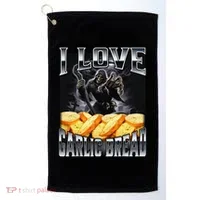 Funny Cringe Skeleton Meme I Love Garlic Bread Golf Towel thumb 0