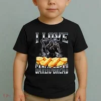Funny Cringe Skeleton Meme I Love Garlic Bread Toddler T-Shirt thumb 2