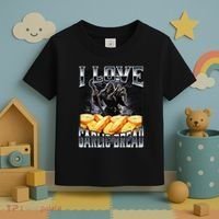 Funny Cringe Skeleton Meme I Love Garlic Bread Toddler T-Shirt thumb 3