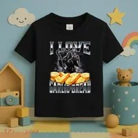 Funny Cringe Skeleton Meme I Love Garlic Bread Toddler T-Shirt thumb 3