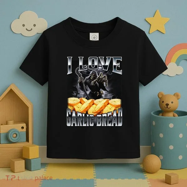 Funny Cringe Skeleton Meme I Love Garlic Bread Toddler T-Shirt