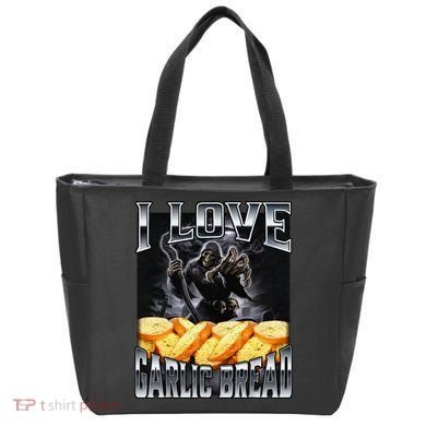 Funny Cringe Skeleton Meme I Love Garlic Bread Tote Bag