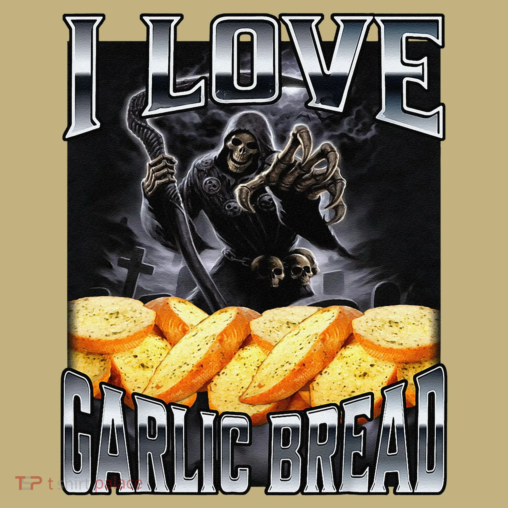 Funny Cringe Skeleton Meme I Love Garlic Bread Hoodie