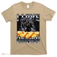 Funny Cringe Skeleton Meme I Love Garlic Bread T-Shirt thumb 0