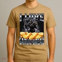 Funny Cringe Skeleton Meme I Love Garlic Bread T-Shirt thumb 3