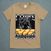 Funny Cringe Skeleton Meme I Love Garlic Bread T-Shirt thumb 5