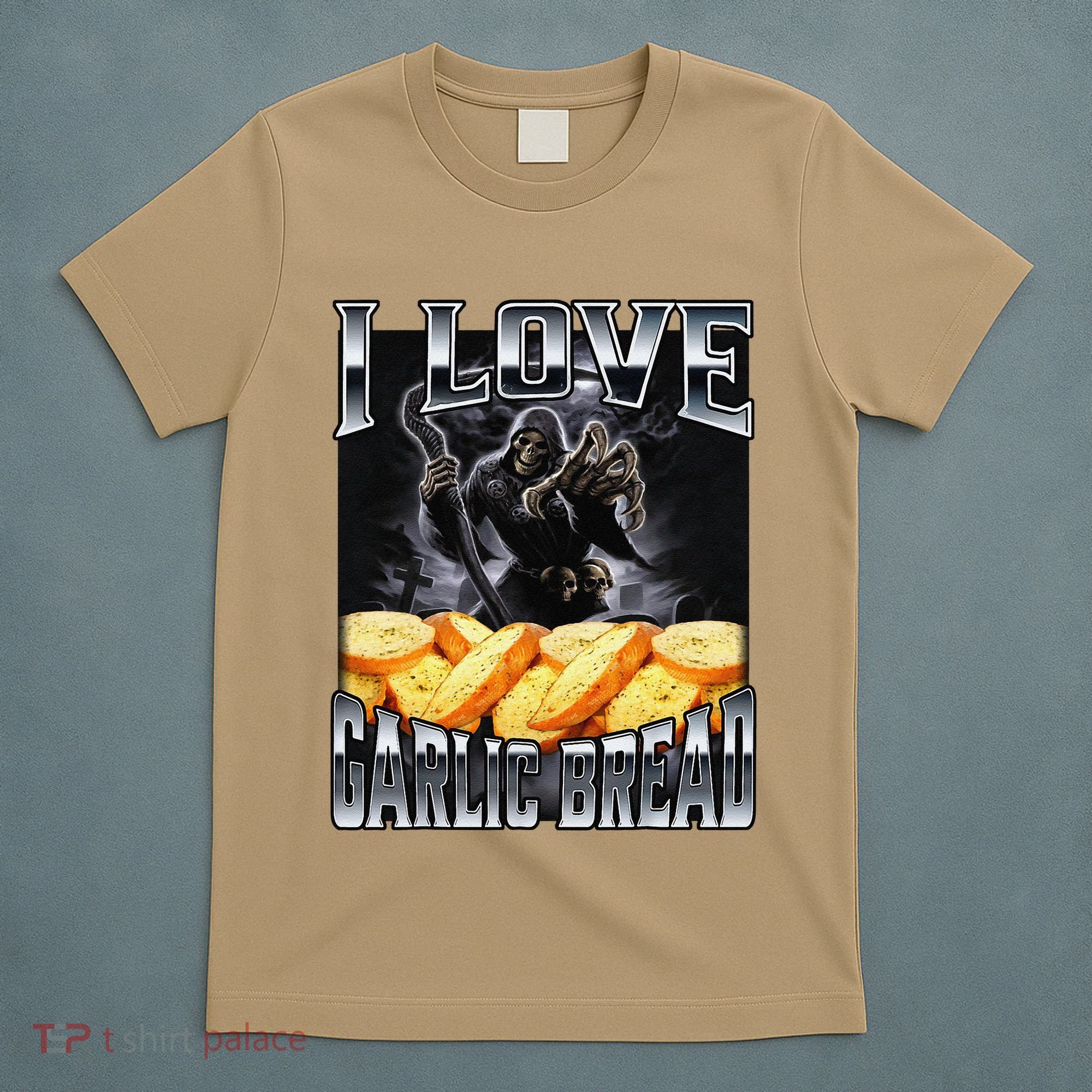 Funny Cringe Skeleton Meme I Love Garlic Bread T-Shirt