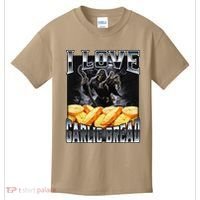 Funny Cringe Skeleton Meme I Love Garlic Bread Kids T-Shirt thumb 0
