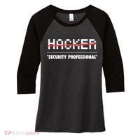 Funny Cyber Security Computer Hacker Gift Women's Tri-Blend 3/4-Sleeve Raglan Shirt thumb 0