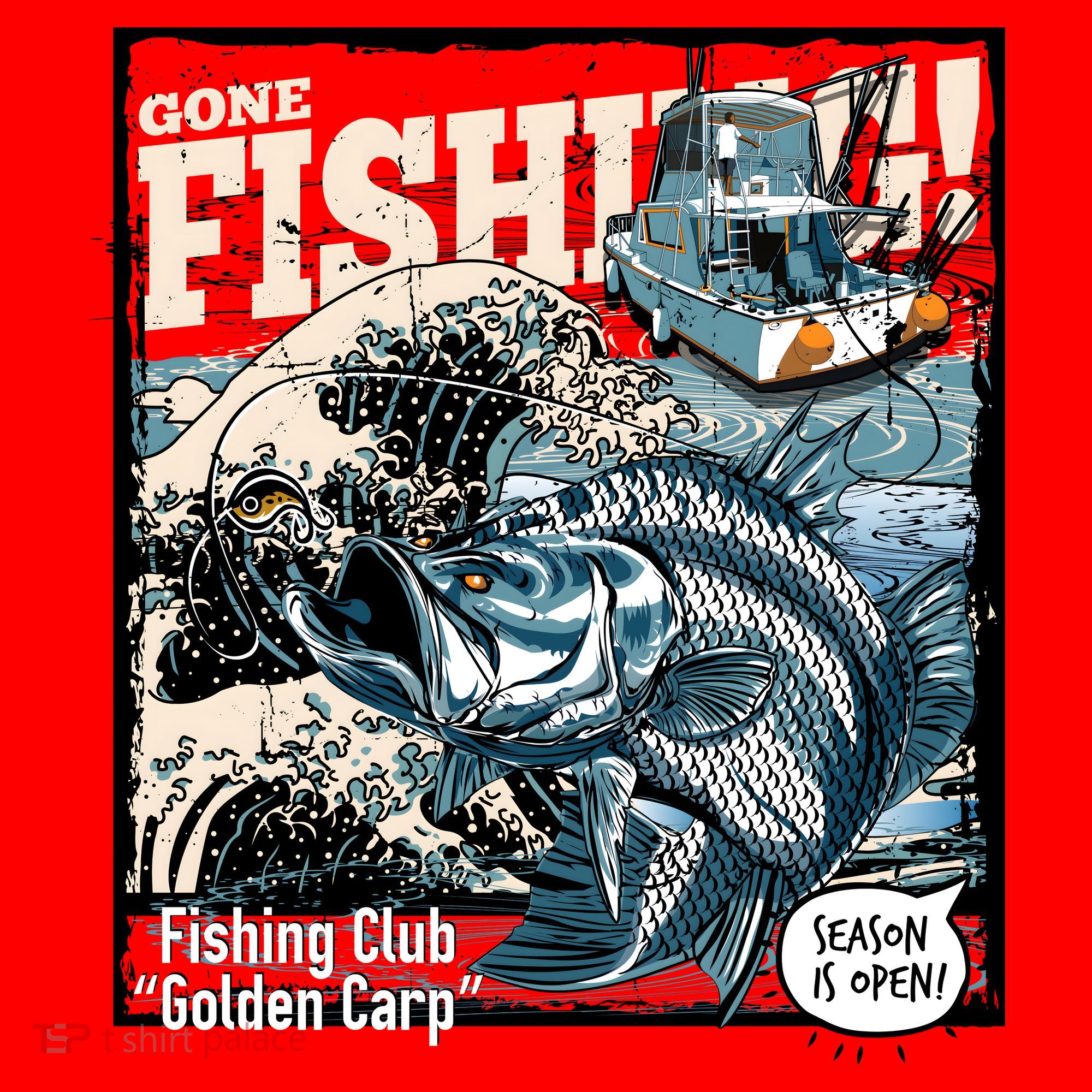 Fishing Club Season Open Santa Hat
