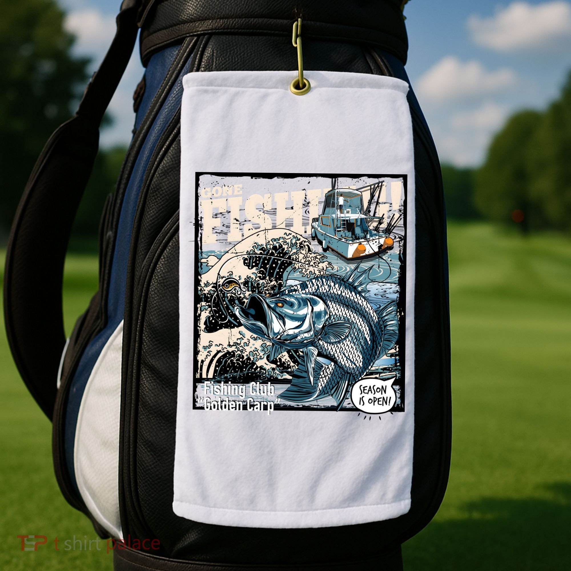 Fishing Club Season Open Golf Towel