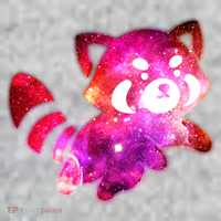 Funny Cute Space Galaxy Red Panda The Baniff Cuffed Pom Beanie thumb 2