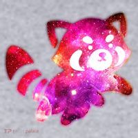 Funny Cute Space Galaxy Red Panda Women's Racerback Cropped Tank thumb 2