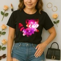 Funny Cute Space Galaxy Red Panda Comfort Colors Boxy T-Shirt thumb 2