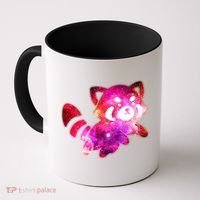 Funny Cute Space Galaxy Red Panda Coffee Mug thumb 0