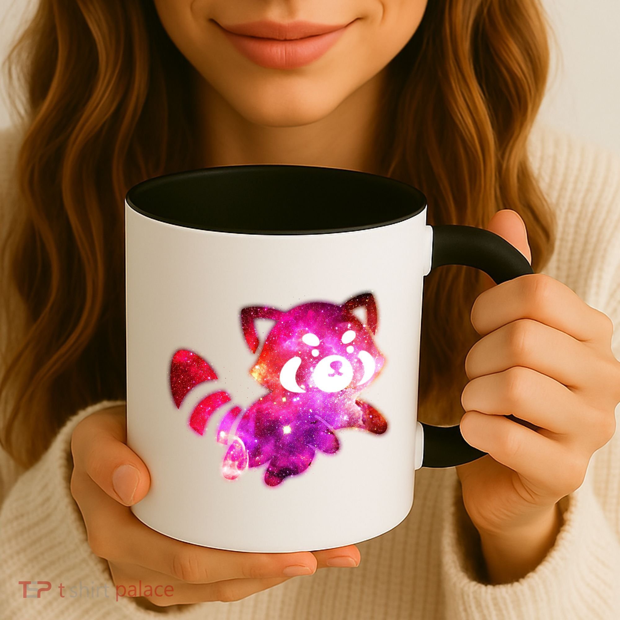 Funny Cute Space Galaxy Red Panda Coffee Mug