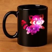 Funny Cute Space Galaxy Red Panda 11oz C Handle Ceramic Mug thumb 4