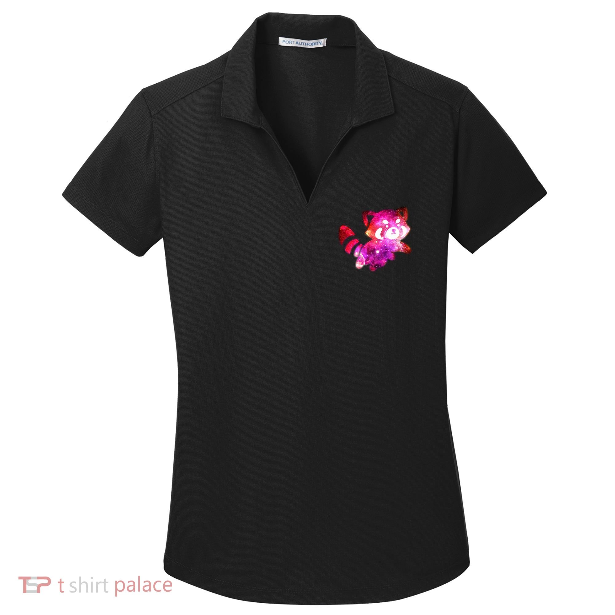 Funny Cute Space Galaxy Red Panda Women's Dry Zone Grid Polo