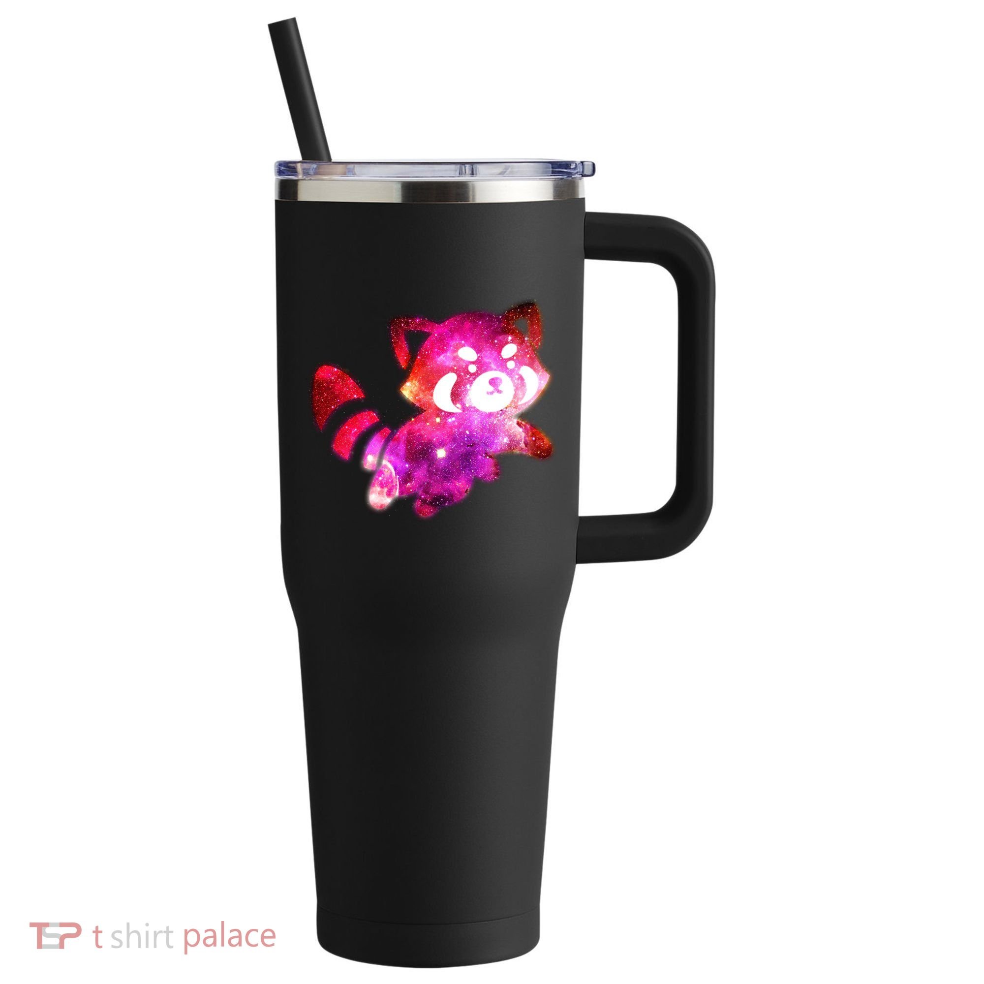 Funny Cute Space Galaxy Red Panda 40oz Vacuum Insulated Stainless Steel Travel Tumbler