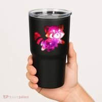 Funny Cute Space Galaxy Red Panda Tumbler thumb 2