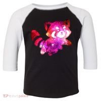Funny Cute Space Galaxy Red Panda Toddler Fine Jersey T-Shirt thumb 0