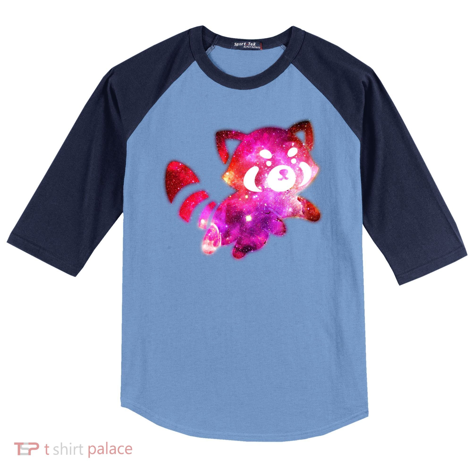 Funny Cute Space Galaxy Red Panda Raglan Baseball Sleeve Shirt