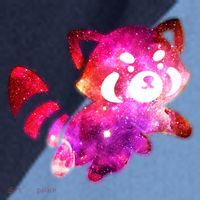 Funny Cute Space Galaxy Red Panda Raglan Baseball Sleeve Shirt thumb 2