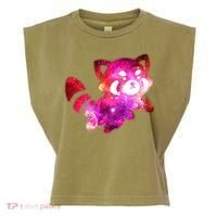 Funny Cute Space Galaxy Red Panda Garment-Dyed Women's Muscle Tee thumb 0