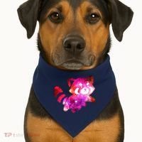 Funny Cute Space Galaxy Red Panda USA-Made Doggie Bandana thumb 1