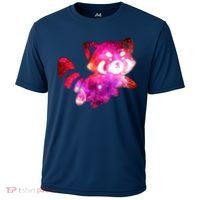 Funny Cute Space Galaxy Red Panda Cooling Performance Crew T-Shirt thumb 0