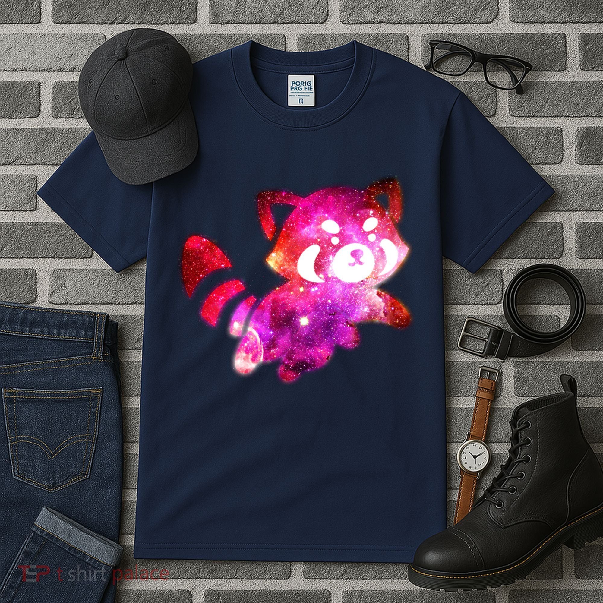 Funny Cute Space Galaxy Red Panda Tall T-Shirt