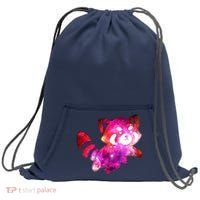 Funny Cute Space Galaxy Red Panda Sweatshirt Cinch Pack Bag thumb 0
