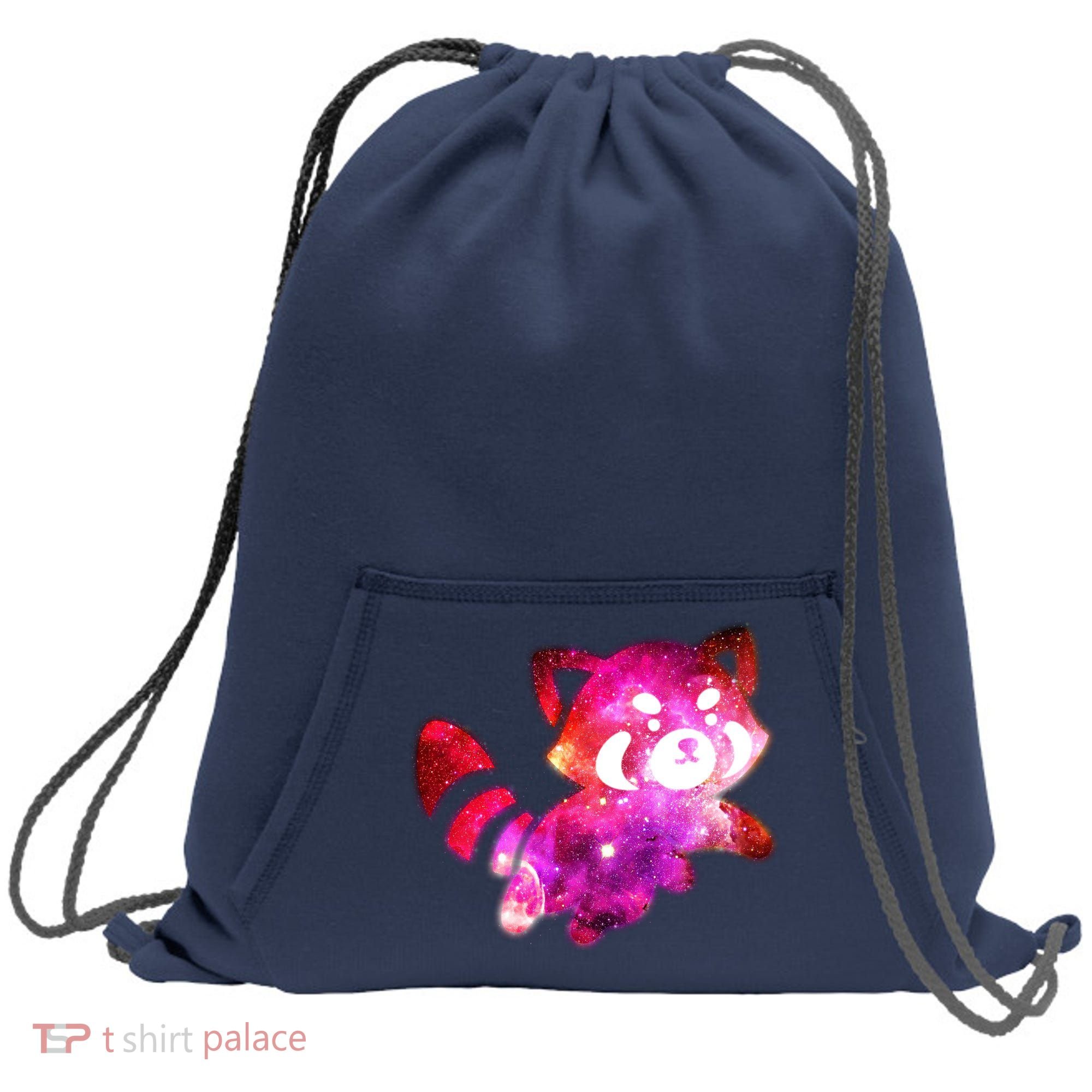 Funny Cute Space Galaxy Red Panda Sweatshirt Cinch Pack Bag