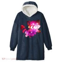 Funny Cute Space Galaxy Red Panda Hooded Wearable Blanket thumb 0